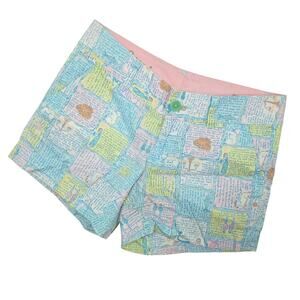 Lilly Pulitzer Women's Written In The Stars Callahan Shorts Sz 00 Blue & Pink